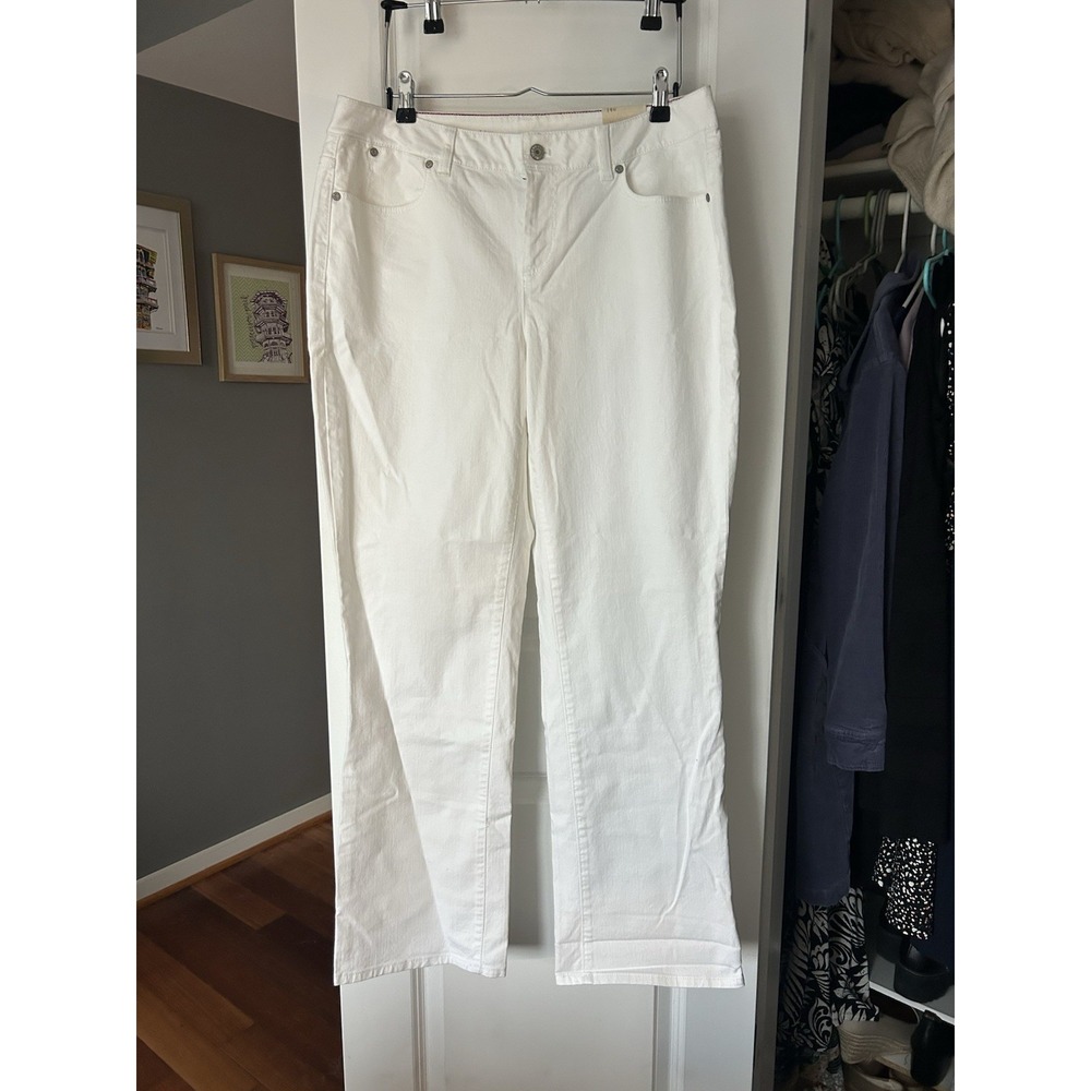 NWT Talbots Woman Curvy Bootcut White Jeans Plus Size 14W